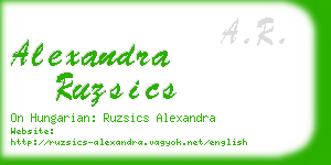 alexandra ruzsics business card